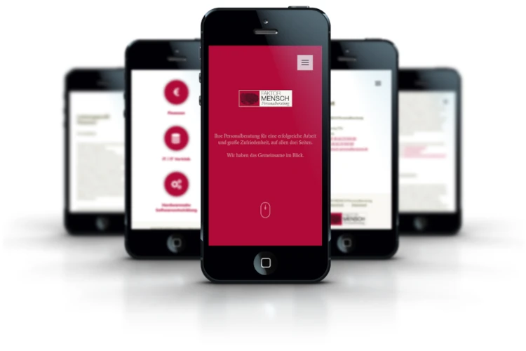 Screenshots Website FAKTOR MENSCH Personalberatung mobile Ansicht