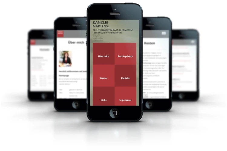 Screenshots Website Kanzlei Gabriele Martens mobile Ansicht