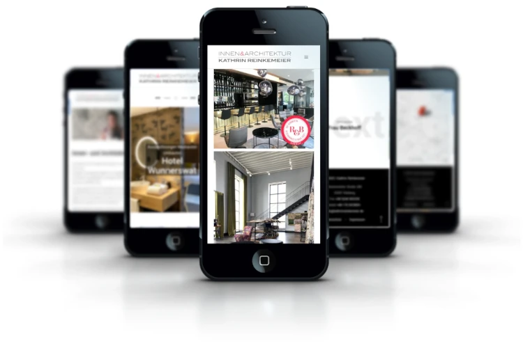 Screenshots Website Architektin Kathrin Reinkemeier BDIA mobile Ansicht