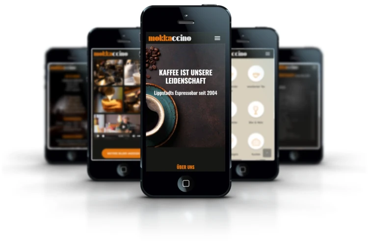 Screenshots Website mokkaccino kaffekultur mobile Ansicht