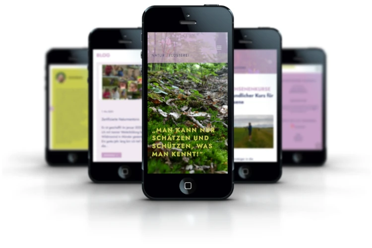 Screenshots Website Naturflüsterei Emmerich mobile Ansicht