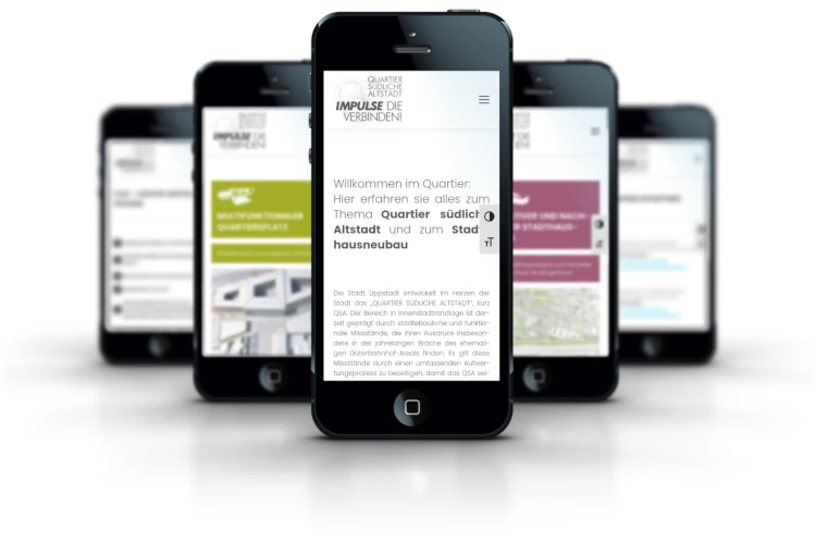 Screenshots Website Quartier südliche Altstadt - Stadt Lippstadt mobile Ansicht