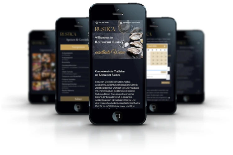 Screenshots Website Restaurant Rustica mobile Ansicht