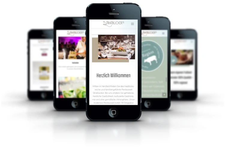 Screenshots Website Stratbücker`s Gasthaus | Restaurant mobile Ansicht