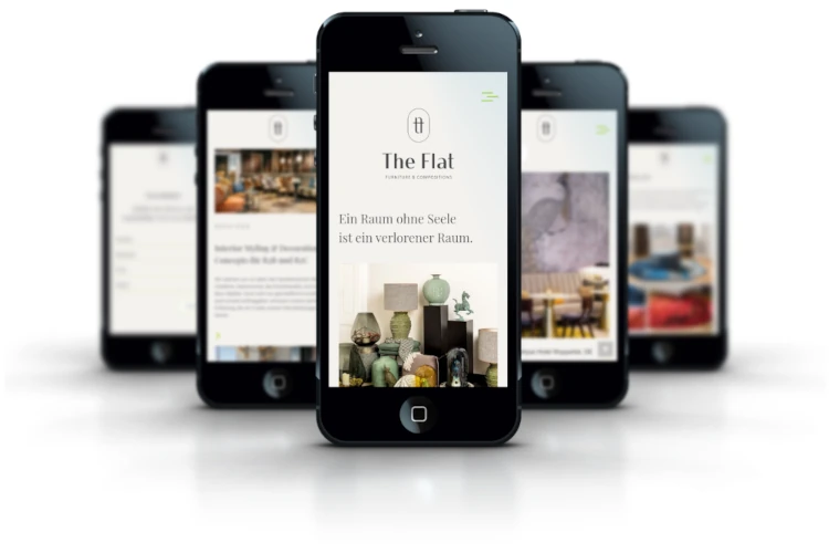 Screenshots Website The Flat GmbH mobile Ansicht